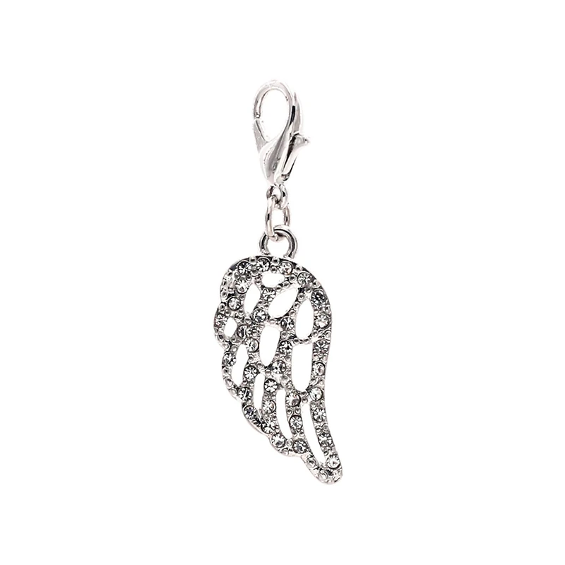 Charmalong™ Stone Pave Rhodium Wing Charm by Bead Landing™
