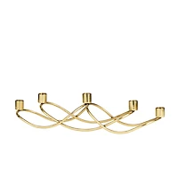 The Novogratz 18" Gold Stainless Steel 5 Taper Candle Candelabra