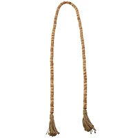 6.5ft. Brown Mango Wood Handmade Beaded Garland with Tassel