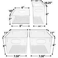 Sorbus Clear Fridge & Freezer Organizing Bin Set
