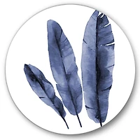 Designart - Navy Blue Tropical Banana Leaves