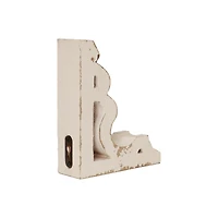 Whitewashed Distressed Antique Wood Corbel Shelf Brackets (Set of 2)