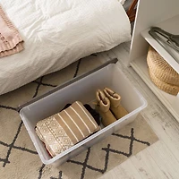 Iris® 91qt. Clear View Plastic Storage Bins with Gray Latching Buckle Lids, 4ct.