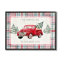 Stupell Industries Simple Life Is Best Plaid Truck Framed Giclee Art