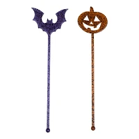 8" Trick-or-Treat Jack-o'-Lantern & Bat Drink Stirrers, 12ct. by Makery™