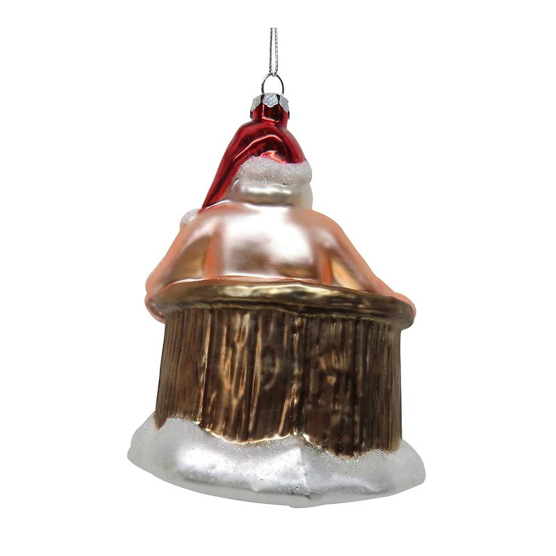 4.5" Bathing Santa Glass Ornament by Ashland®