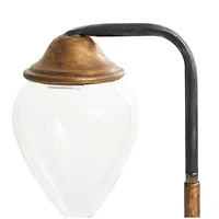 13" Black Metal Suspended Hourglass Timer with Gold Details