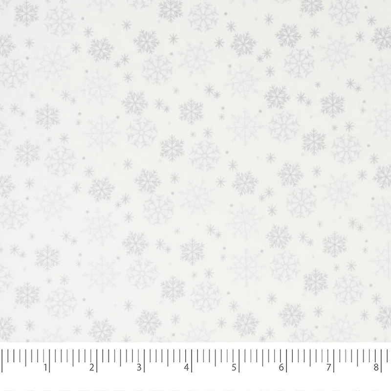 SINGER Christmas White Snowflakes Cotton Fabric