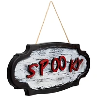 20.5" Red & Gray Animated Spooky Halloween Sign