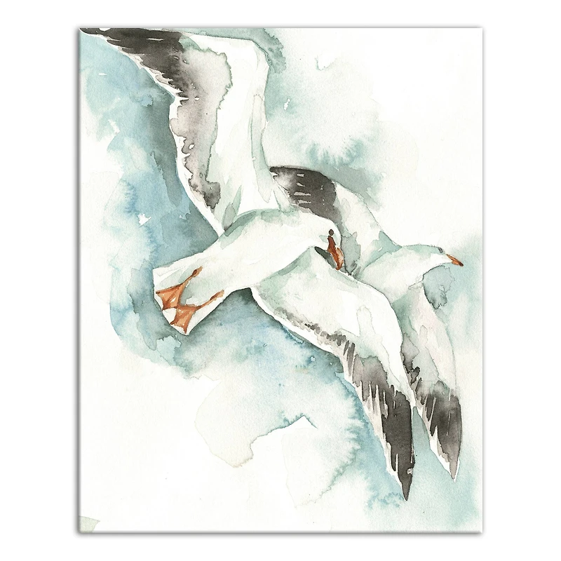 Coastal Seagulls 16" x 20" Canvas Wall Art