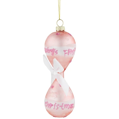 Baby Girl's First Christmas 2023 Glass Ornament - 5"