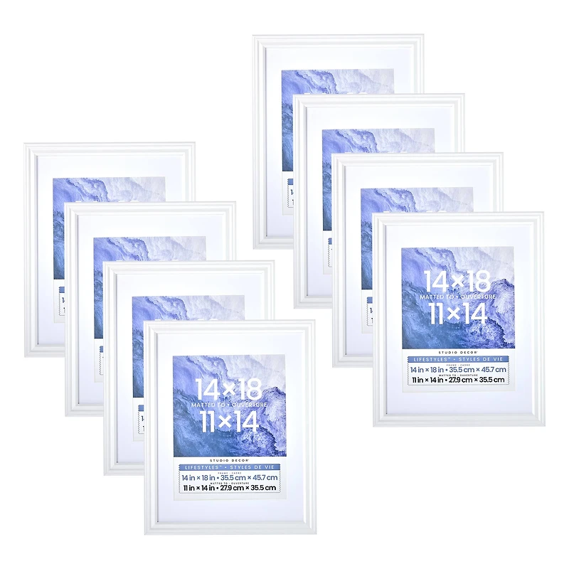 8 Pack: White 11" x 14" Frame with Mat, Lifestyles™ by Studio Décor®