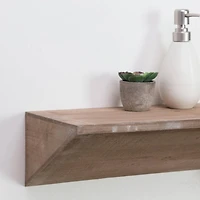 Small Natural Wedge Wood Floating Wall Shelf