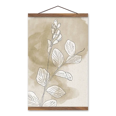 Watercolor Gold Leaf Teak Hanging Canvas