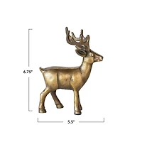 Hello Honey® 6.75" Antique Gold Finish Cast Aluminum Reindeer