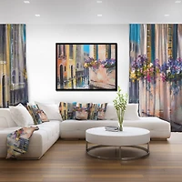 Designart - Canal in Venice with Flowers