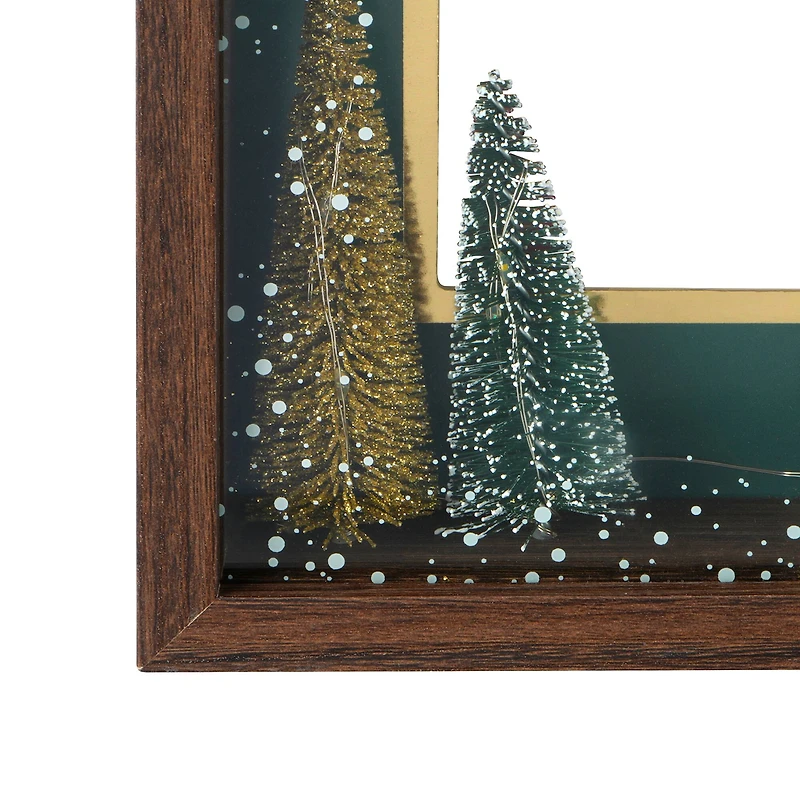 4" x 6" Merry House with Trees Light-Up Tabletop Frame by Studio Décor®