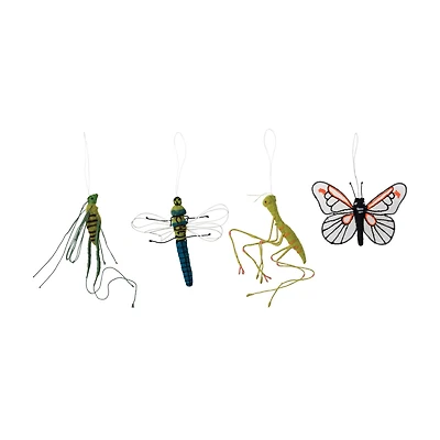 Hello Honey® 4 Pack Wire Insect Handmade Wool Felt Ornaments