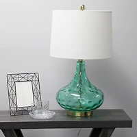 Lalia Home Classix 24" Seafoam Green Dimpled Glass Table Lamp