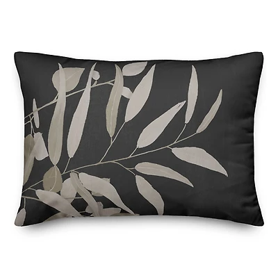 Black and White Greenery I 14" x 20" Throw Pillow