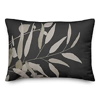 Black and White Greenery I 14" x 20" Throw Pillow