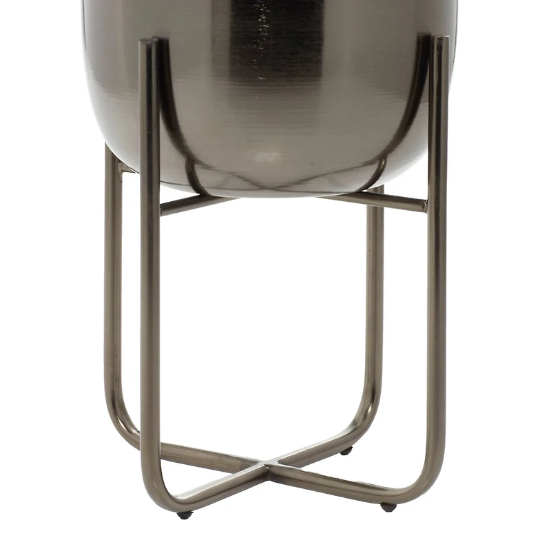 Metal Contemporary Stand Planter Set