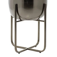 Metal Contemporary Stand Planter Set