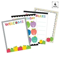 Creative Teaching Press® Apple Time Classroom Essentials Charts, 17" x 22", Pack of 4 Charts