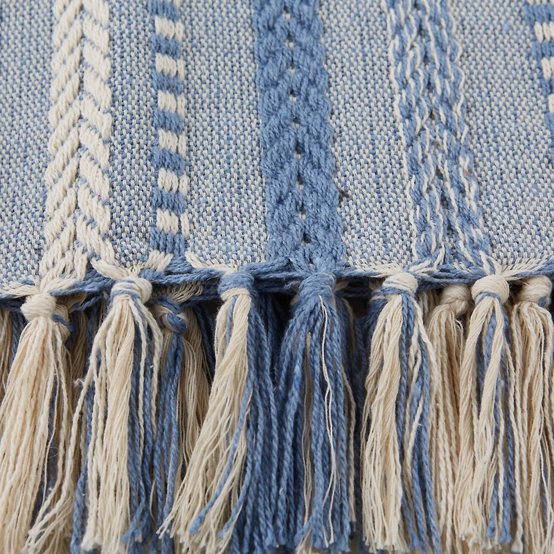 DII® Stonewash Blue Braided Stripe Throw