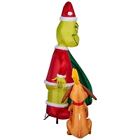 6.5ft. Airblown® Inflatable Christmas Grinch Putting Train in Santa Sack