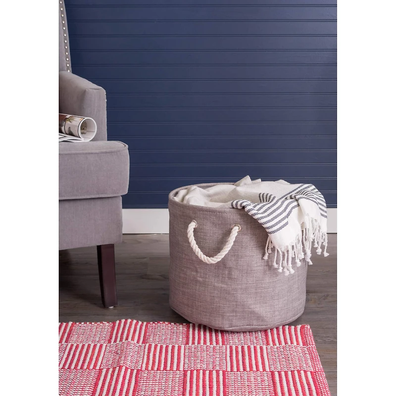 Gray Polyester Variegated Round Bin