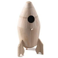 8 Pack: 10.5" Rocket Ship Wood Birdhouse by Make Market®