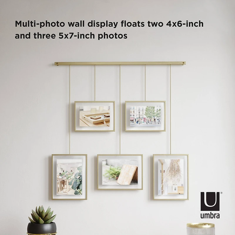 Umbra Matte Brass Exhibit Gallery Picture Frame Set