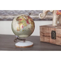 7" White Metal Modern Globe