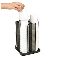 Mind Reader Black 4-Compartment Carousel Cup and Lid Organizer