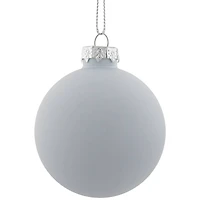 9ct. 2.5" Shiny & Matte White Glass Ball Ornaments