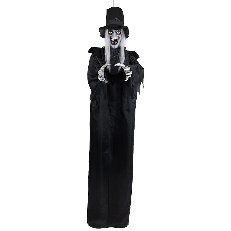 6ft. Lit Animated Vampire in Robe & Top Hat Halloween Decoration