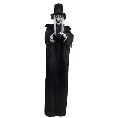 6ft. Lit Animated Vampire in Robe & Top Hat Halloween Decoration