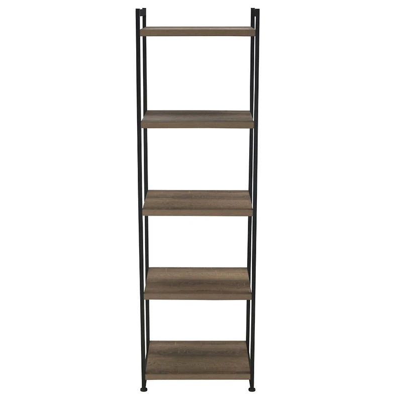 Household Essentials Jamestown 59" 5-Shelf Narrow Bookshelf