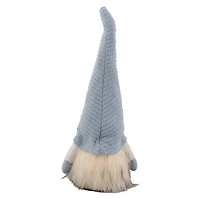 12" Lighted Blue Spring Gnome with Flower Hat