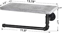 Paper Towel Holder with Shelf Industrial Pipe