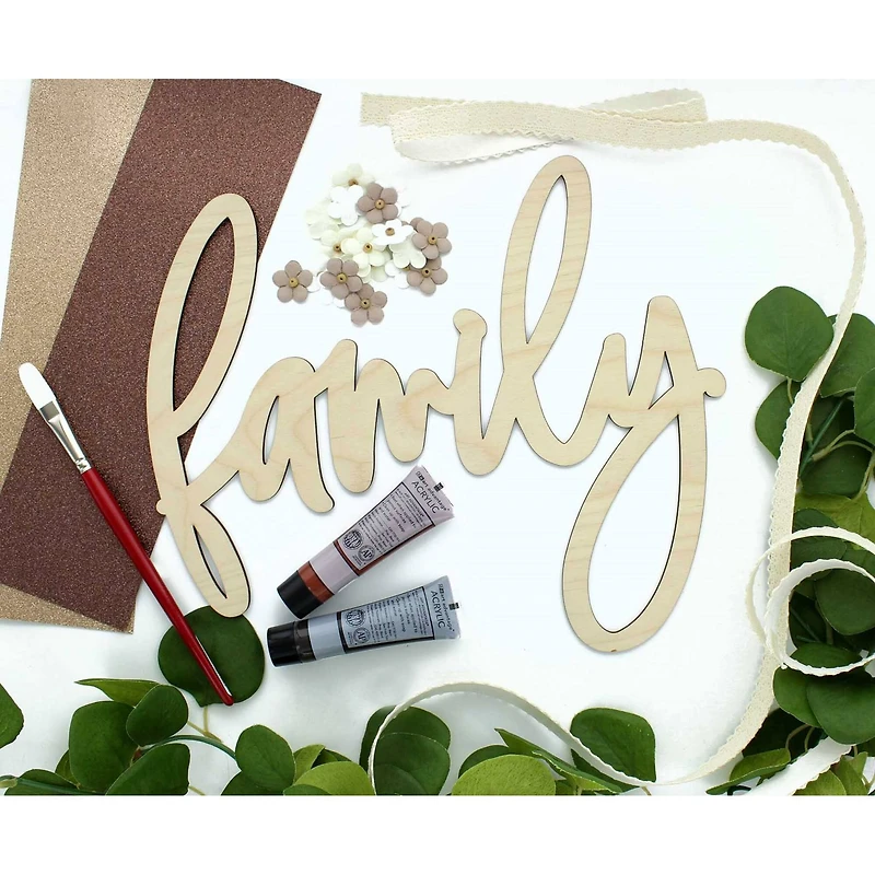 Leisure Arts® 12" Family Wood Word