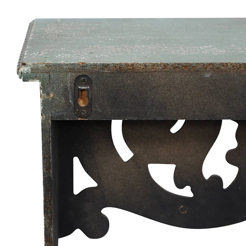 White Wood Farmhouse Wall Shelf, 10" x 48" x 8"