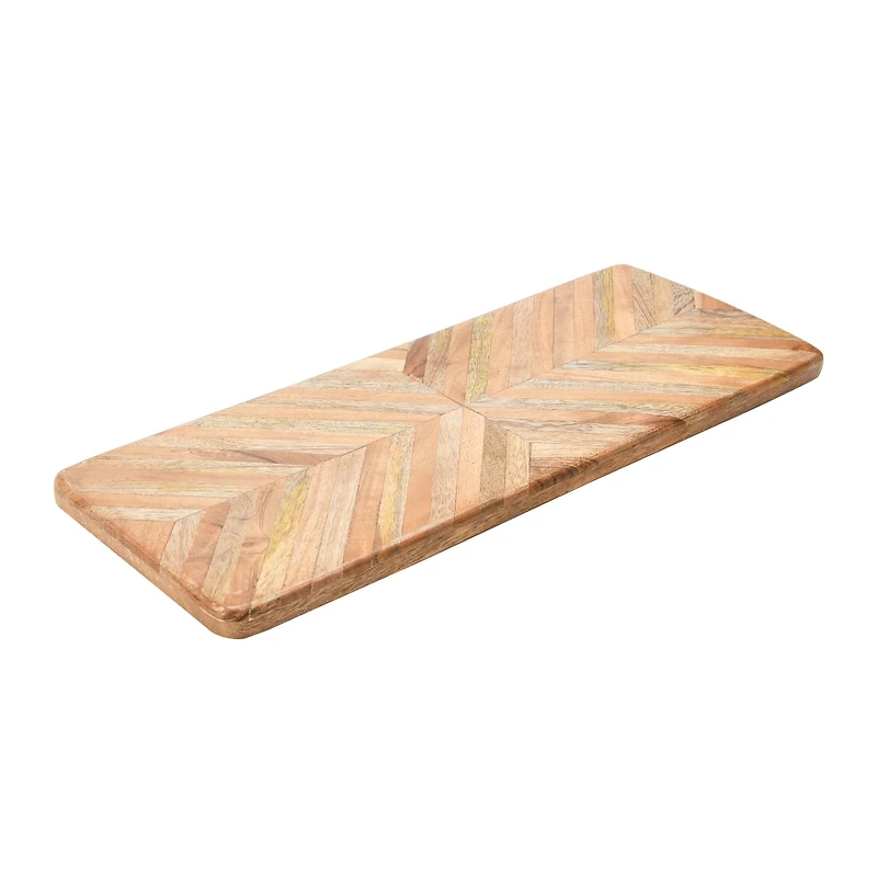 Hello Honey® Mango Wood Chevron Pattern Cheese or Cutting Board