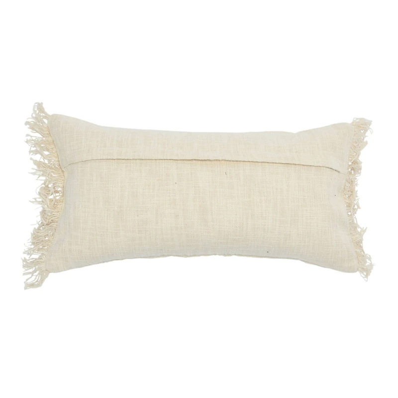 Hello Honey® 24'' Embroidered Cotton Lumbar Pillow with Fringe
