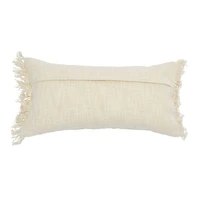 Hello Honey® 24'' Embroidered Cotton Lumbar Pillow with Fringe
