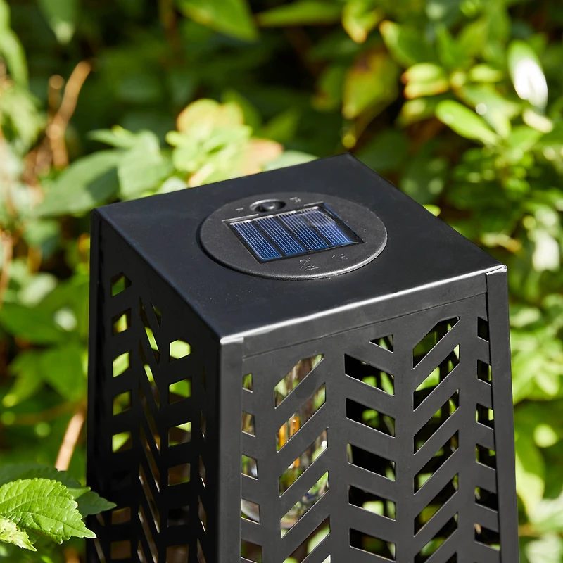 Glitzhome® 21.5" Metal Geometric Solar Powered Floor Lantern