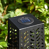 Glitzhome® 21.5" Metal Geometric Solar Powered Floor Lantern