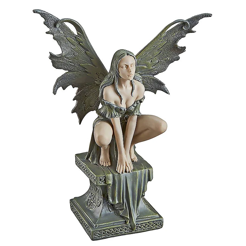 Design Toscano 9.5" Celtic Fairy's Perilous Perch Garden Statue