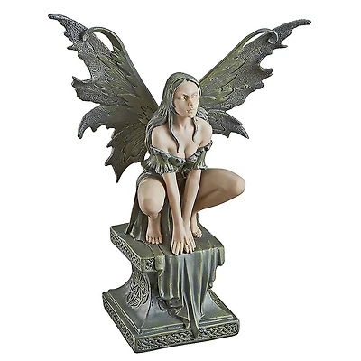 Design Toscano 9.5" Celtic Fairy's Perilous Perch Garden Statue